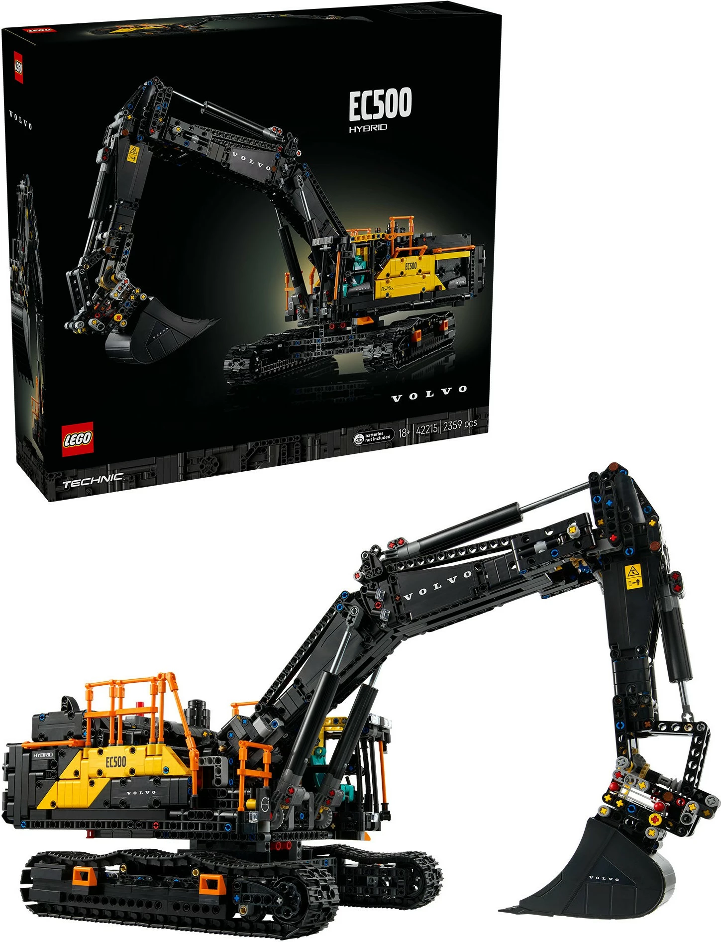 Set ndërtimi LEGO Technic Volvo EC500 Hybrid Bagger 42215, 2359 pjesë, shumëngjyrësh