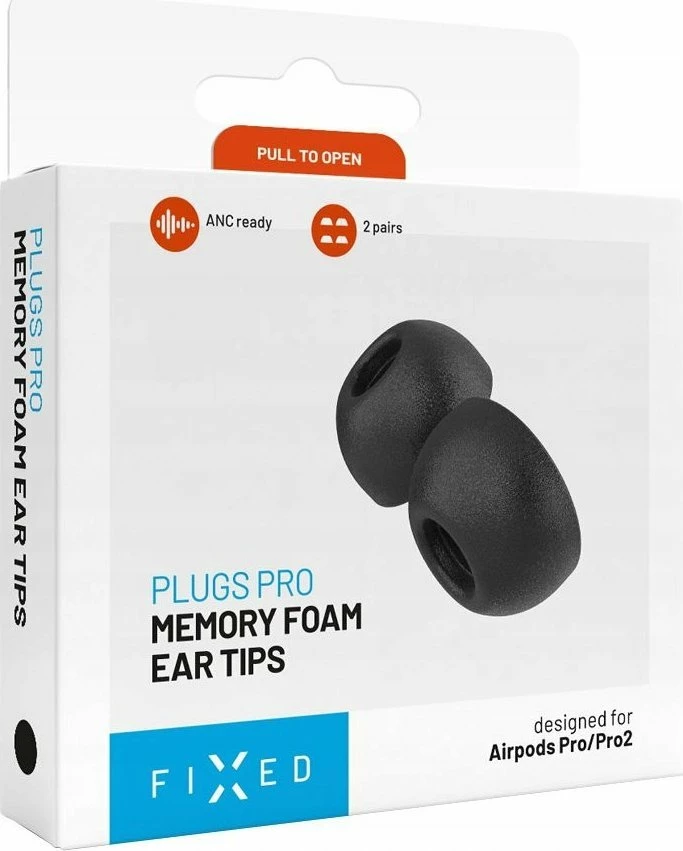 Tapa shkumë për kufje Fixed Plugs Pro për Apple AirPods Pro/Pro 2, madhësi S, 2 sete, të zeza