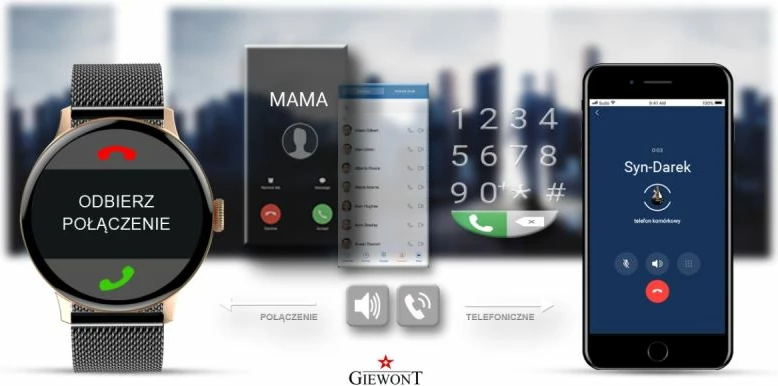 Smartwatch për femra Giewont, rozë gold