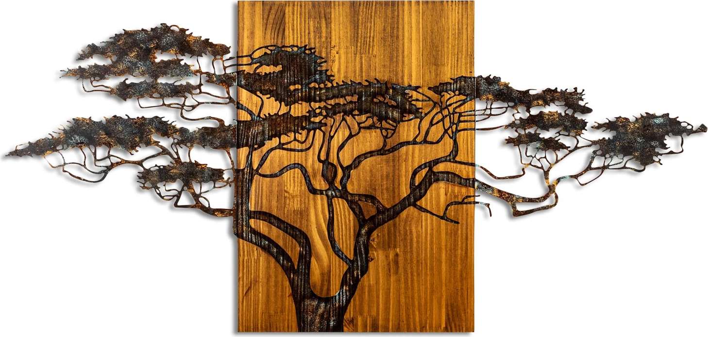 Aksesor dekorativ muri prej druri, pemë akacie, Wallity, 329-A