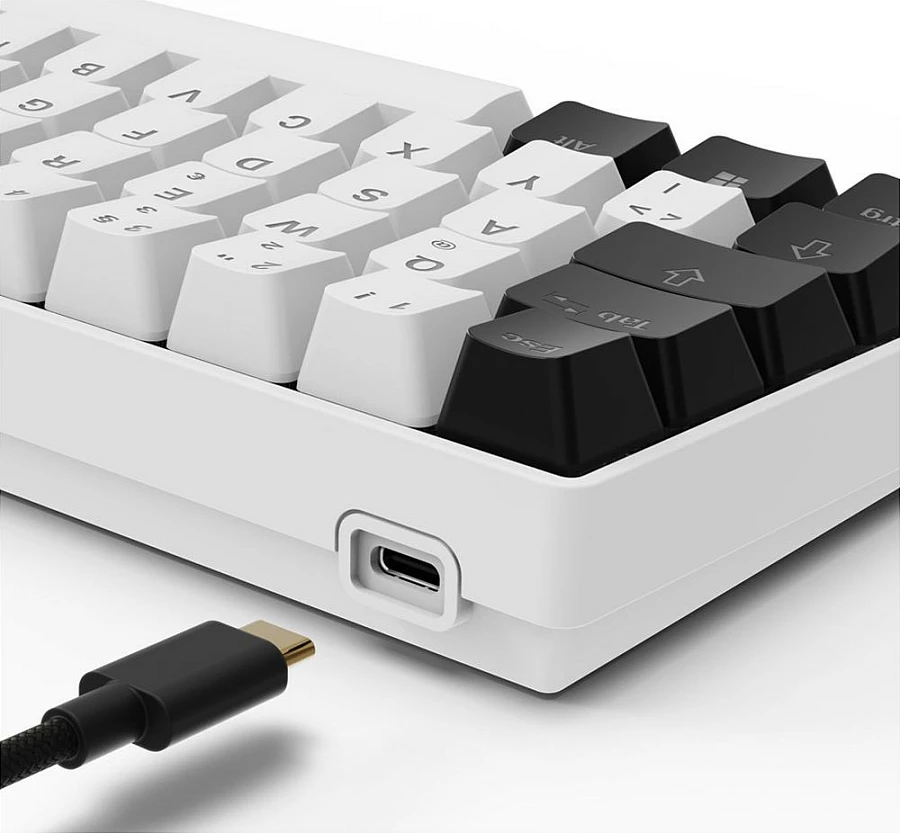 Tastierë gaming Sharkoon Skiller SGK50S4 Gen2, RGB, bardhë-verdhë