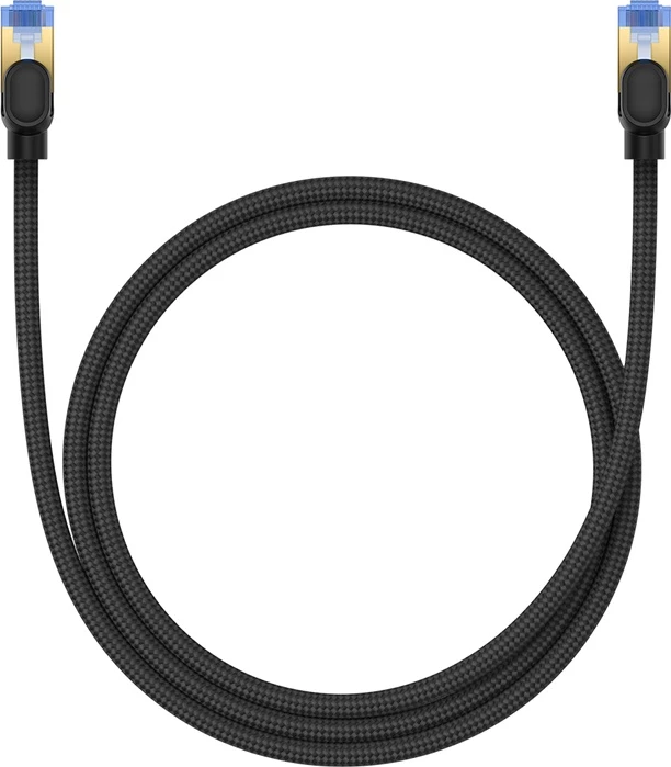 Kabllo rrjeti Baseus RJ45 Cat.7, 1m, 10Gbps, i mbështjellë, zi