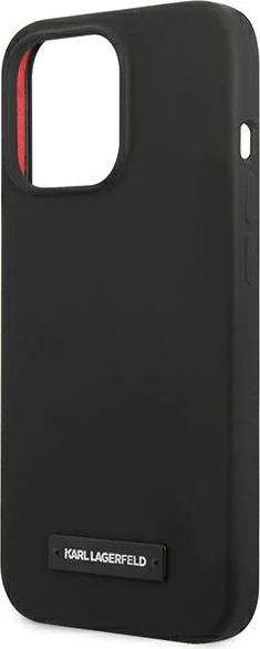 Mbështjellës Karl Lagerfeld KLHCP13XSLMP1K për iPhone 13 Pro Max 6.7", silikon, i zi