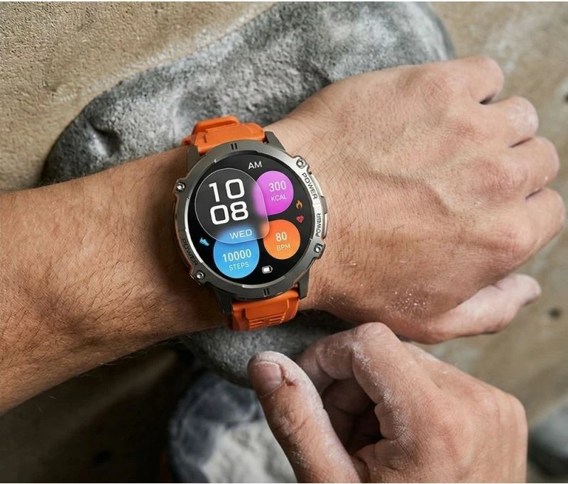 Smartwatch Gravity GT42-4 për meshkuj, rrip grafit + byzylyk