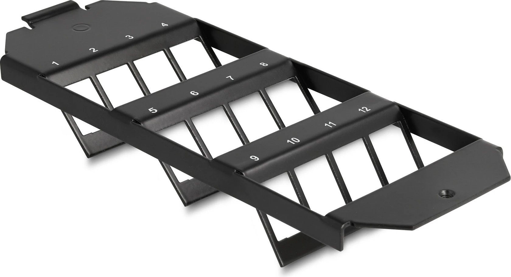 Mbajtës Keystone DeLOCK 12-port për floor tank, metal, i zi