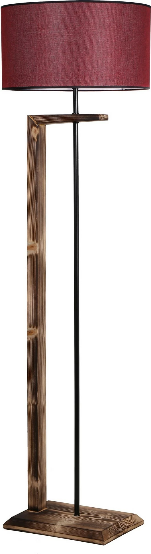 Llambë dyshemeje Opviq, trup druri dhe metali, abazhuri bordo, 163cm