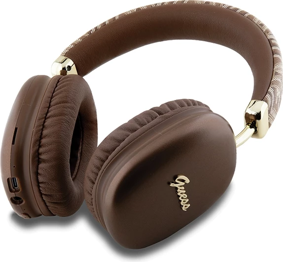 Kufje Bluetooth Guess GCube Metallic Script Logo, on-ear, kafe