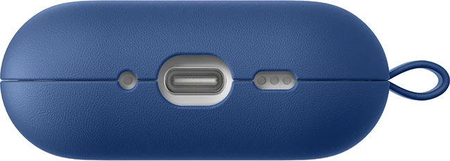 Mbështjellës, AmazingThing, Glamour, për AirPods Pro 3, lëkurë poliester, karabinë, ngarkim wireless, blu
