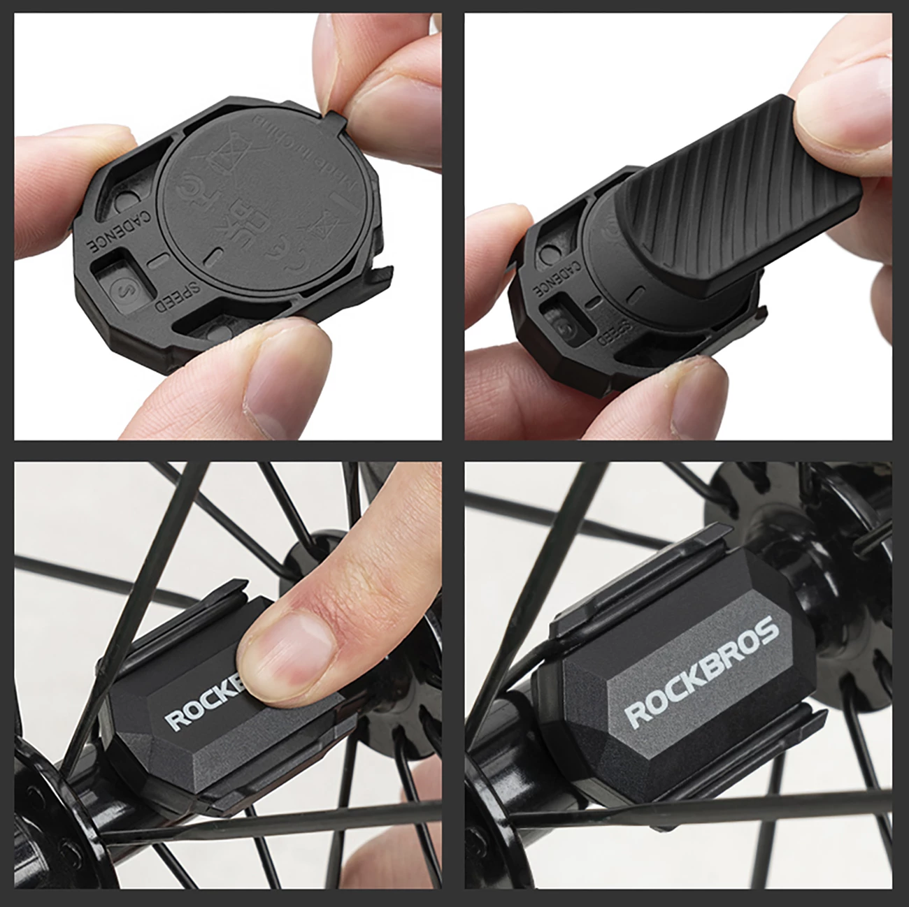 Sensor shpejtësie/kadence Rockbros C3 ANT+/Bluetooth 2-në-1, IP67, bateri CR2032 220mAh, i zi