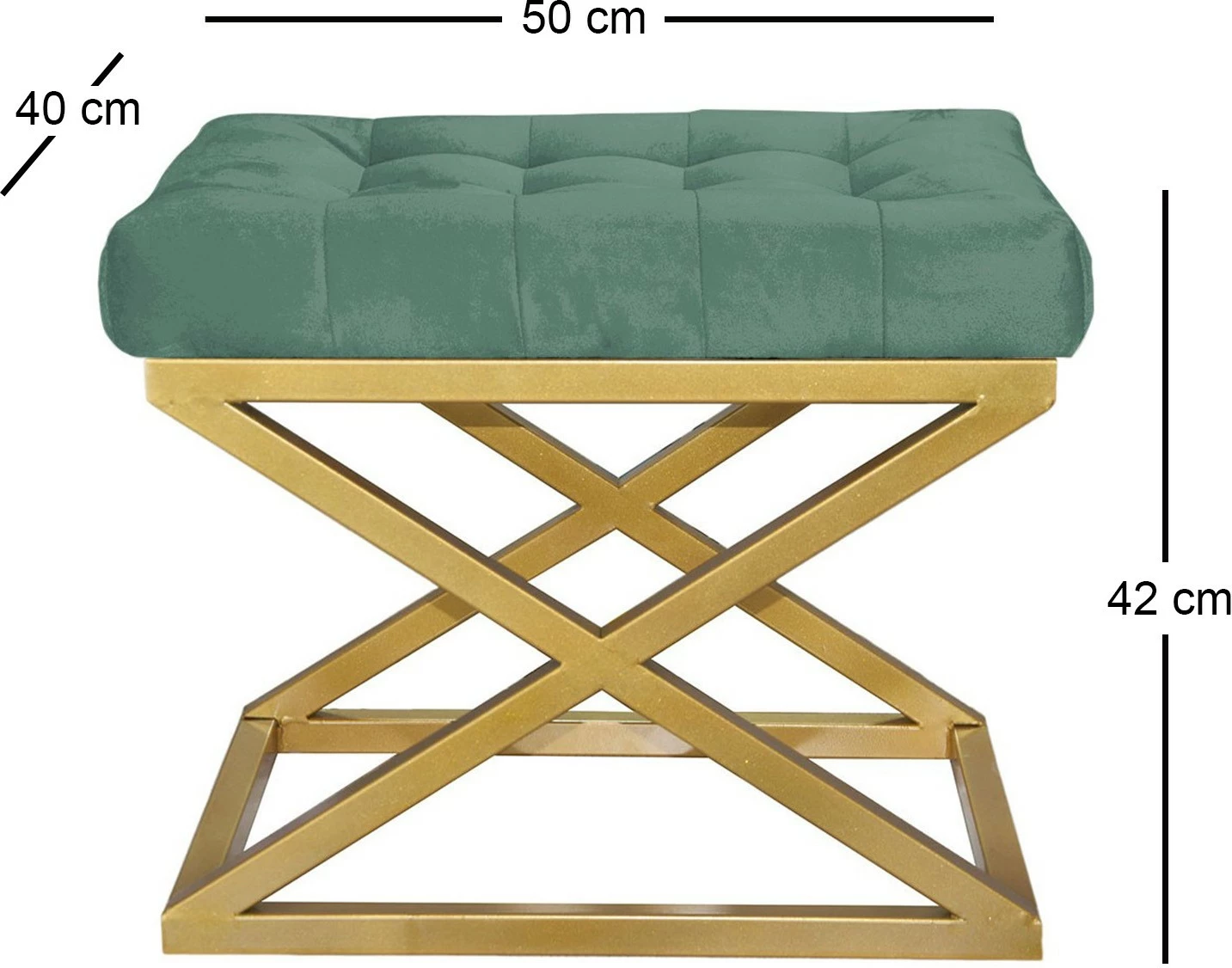Puf Atelier del Sofa, ngjyrë ari dhe e gjelbër, Capraz v2