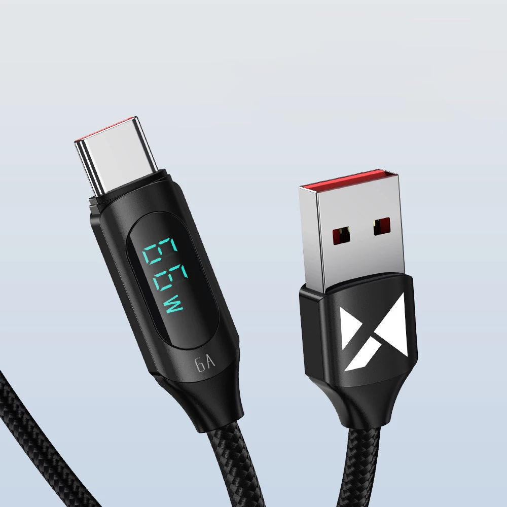Kabllo USB-A në USB-C Wozinsky WUACC2, 2m, 66W, 6A, e zezë