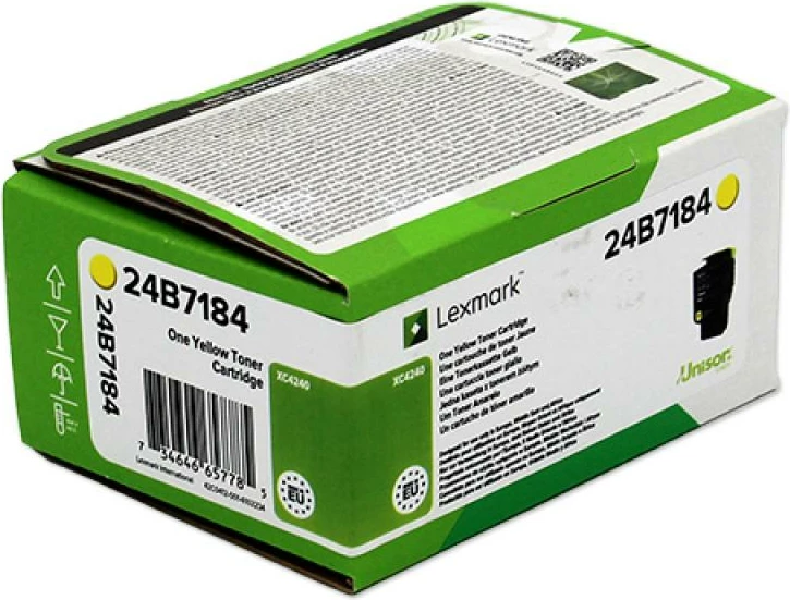 Toner Lexmark 24B7184, origjinal, rendiment 5.5k–8.8k faqe, e verdhë