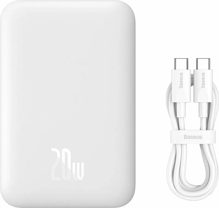 Powerbank Baseus Magnetic Mini 6000mAh 20W MagSafe, e bardhë