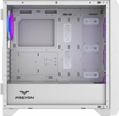 Kasë PREYON Nest Windy+ PRENWP04W Midi Tower ATX, 4x120mm PWM ARGB, USB-C, e bardhë