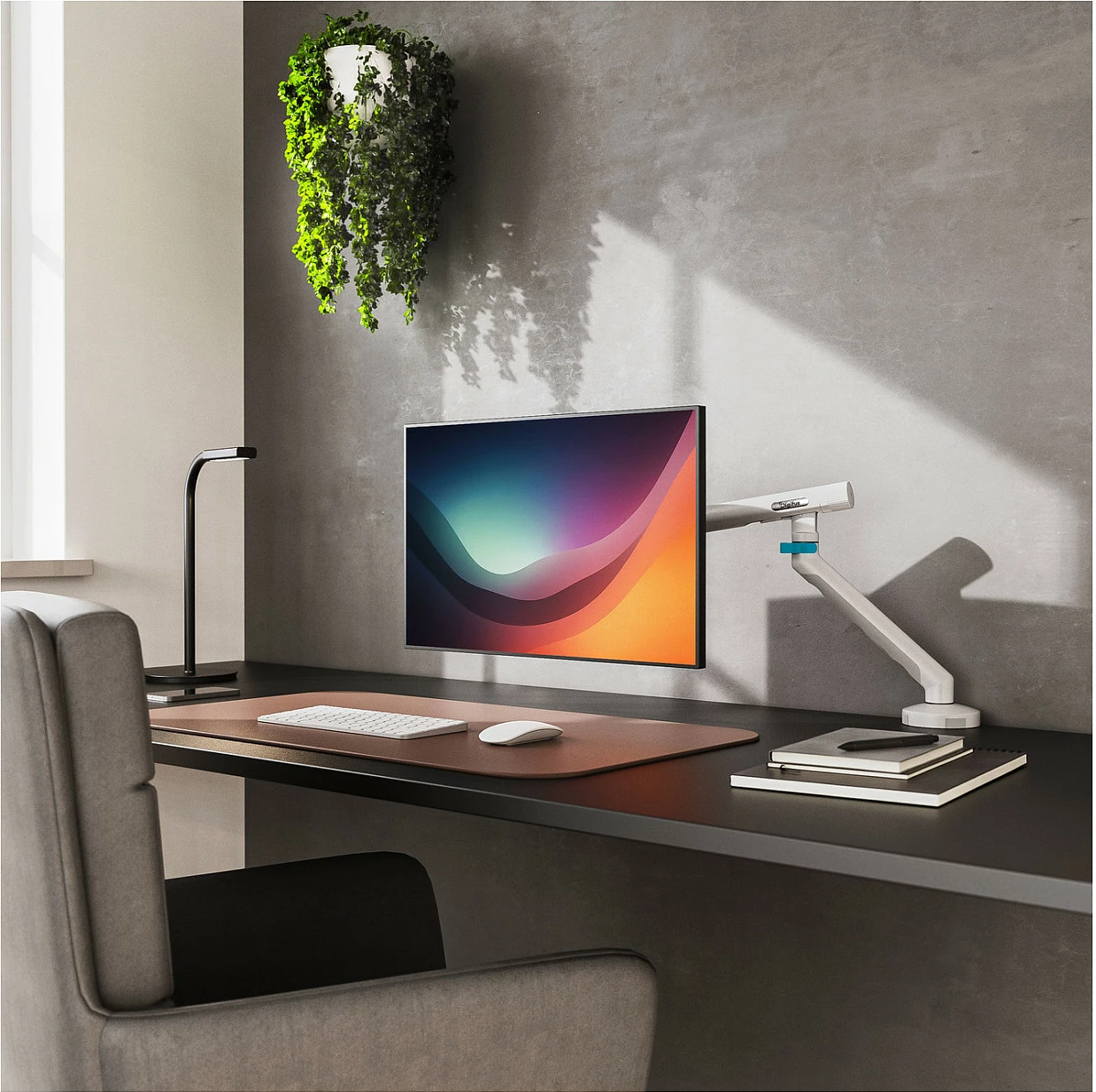 Krah mbajtës monitori DIGITUS TIS Single 35", VESA 75x75/100x100, max 10kg, me kapëse tavoline, i bardhë