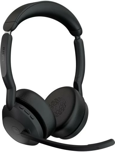 Kufje me mikrofon Jabra Evolve2 55 MS Stereo 25599-999-889 on-ear, wireless 30m, kabllo 1m, të zeza