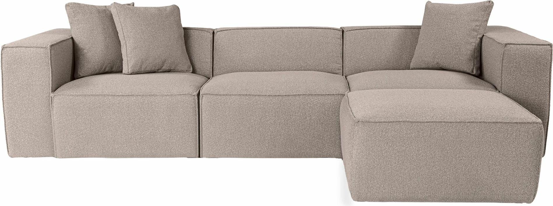 Kënd-sofë Lora me pouffe, ngjyrë pjeshke