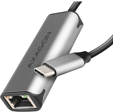 Adapter rrjeti Axagon ADE-25RC, USB 3.2 USB-C në RJ45, gri/argjend
