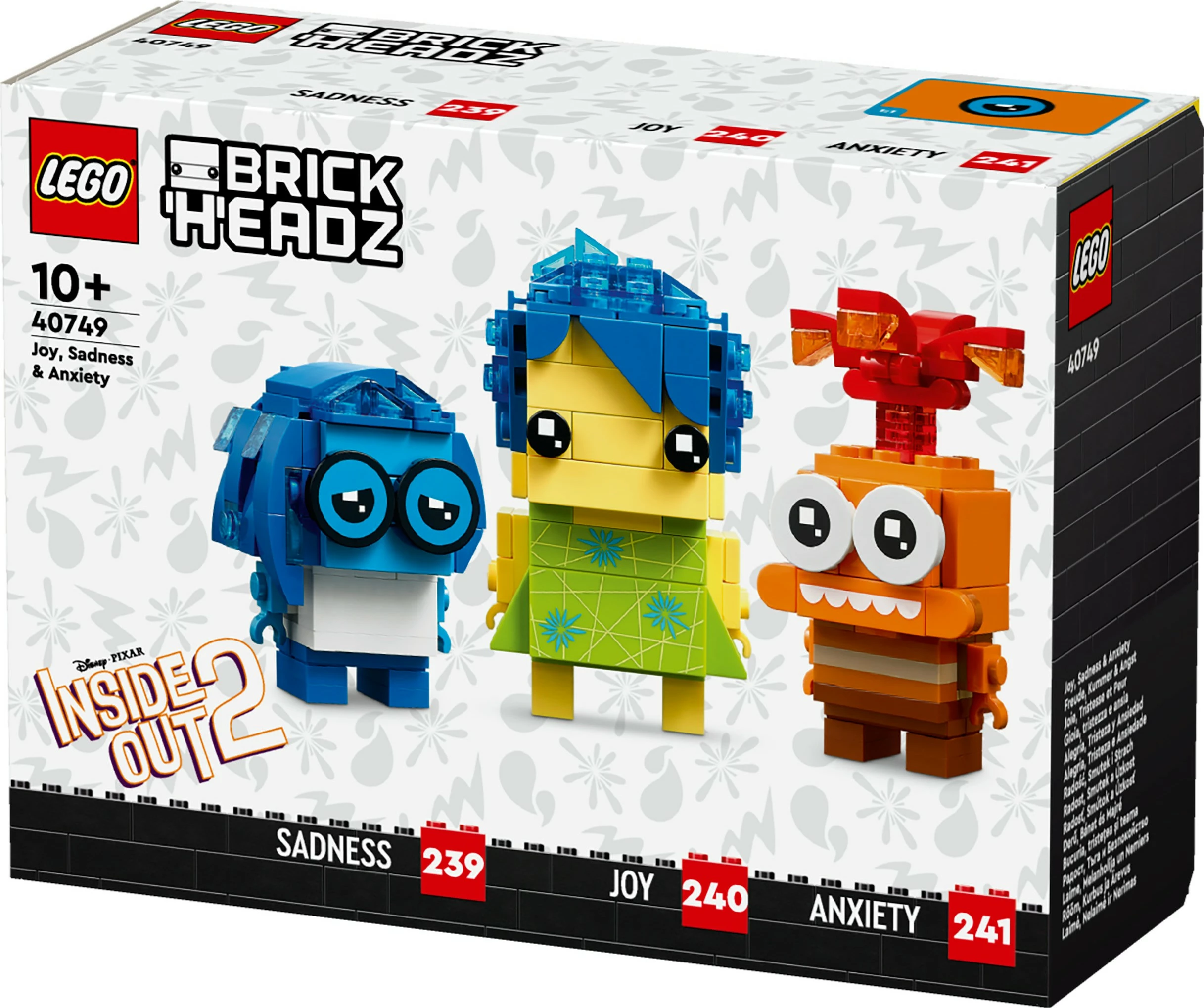 Set ndërtimi LEGO 40749, Joy, Sadness & Anxiety, shumëngjyrësh