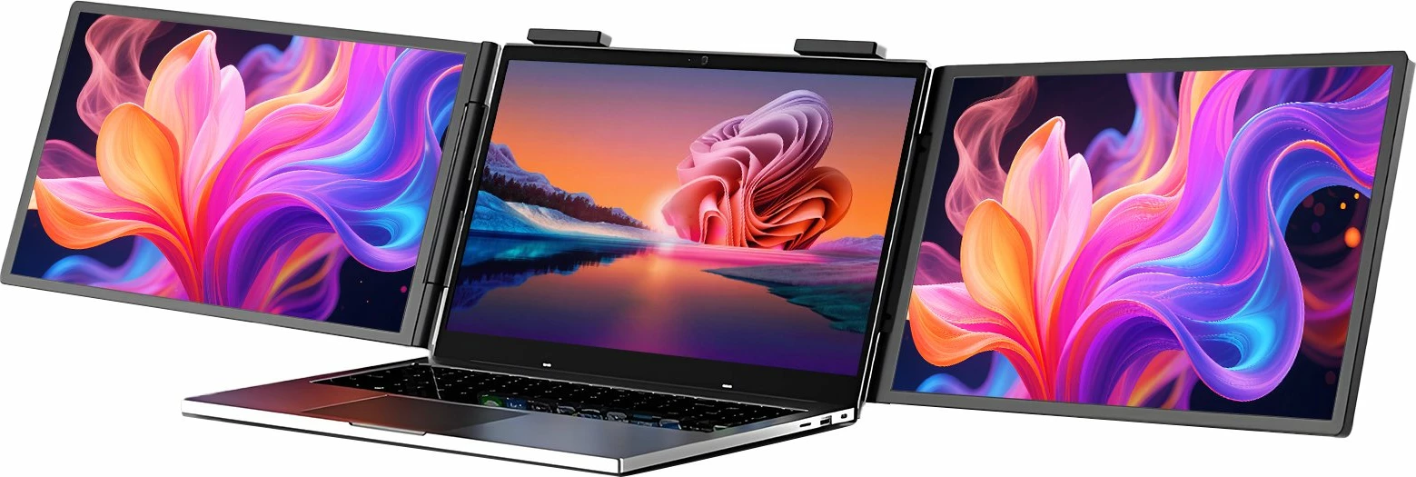 Monitor portativ i dyfishtë Zeuslap ZB14 2x14" Full HD IPS 60Hz, i zi, set me 2x kabllo USB-C