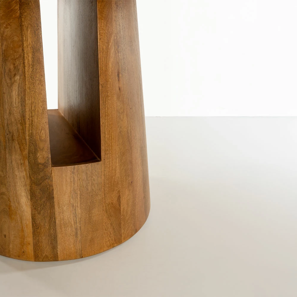 Tavolinë Gate, dru mango, ngjyrë natyrale, 140x140x75cm