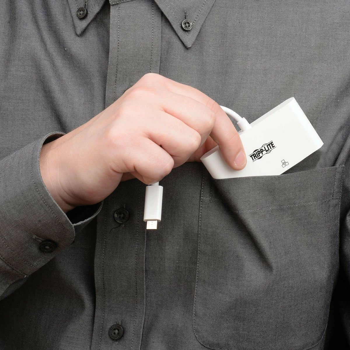 Adapter multiport USB-C Eaton U444-06N-HGU-C, HDMI, Gigabit Ethernet, USB 3.2 Gen 1, PD 60W, i bardhë