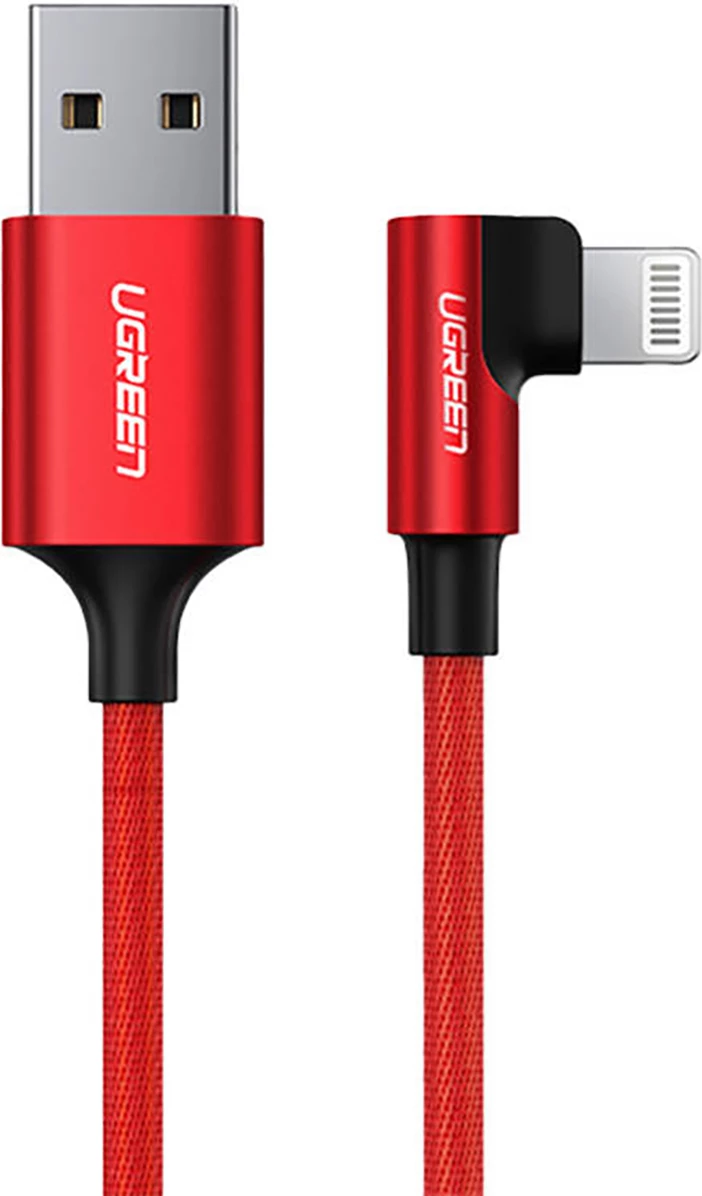 Kabllo Ugreen US299 60555, Lightning/USB-A, 1m, 2.4A, e kuqe