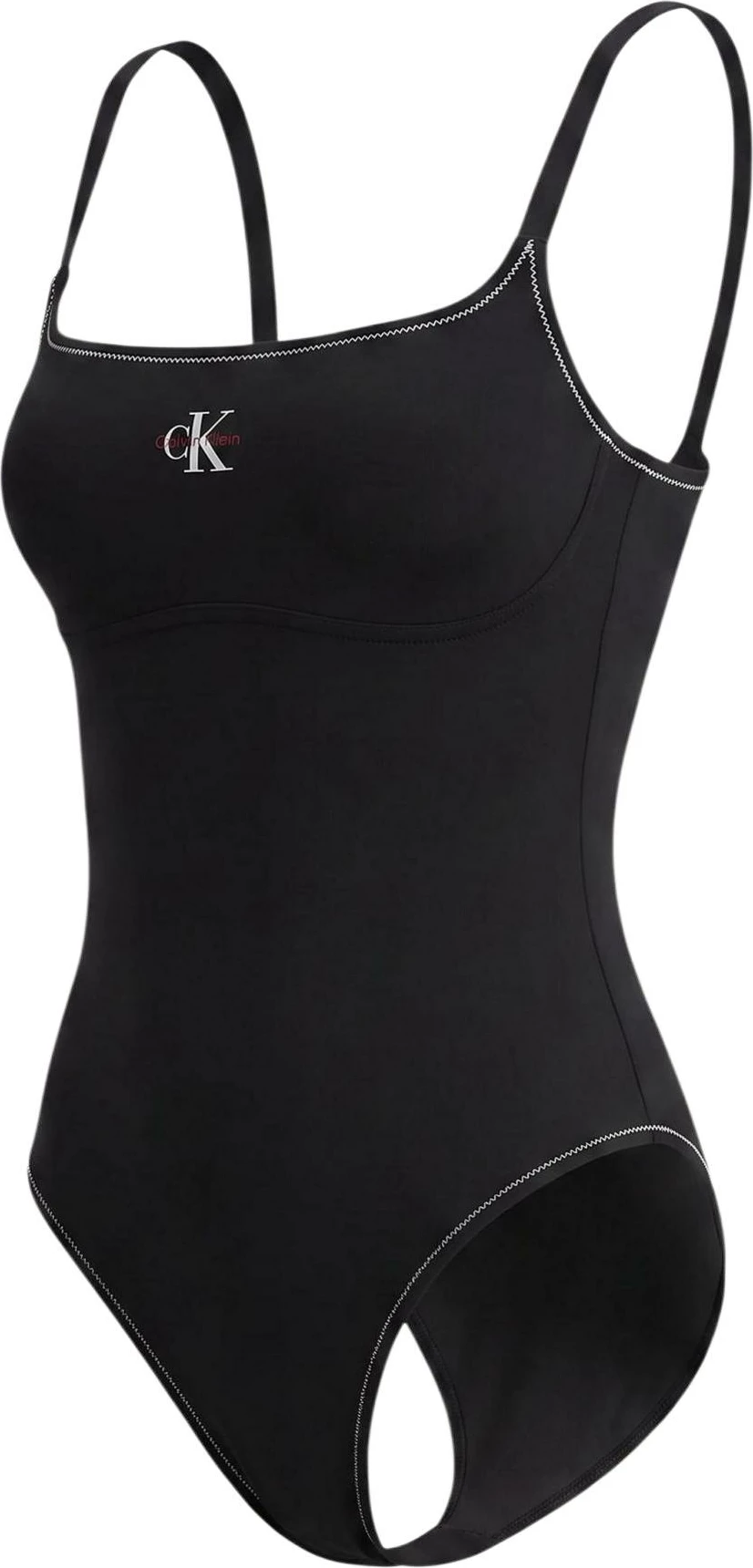 Kostum banje njëpjesësh Calvin Klein Jeans LV00Q61217 për femra, i zi