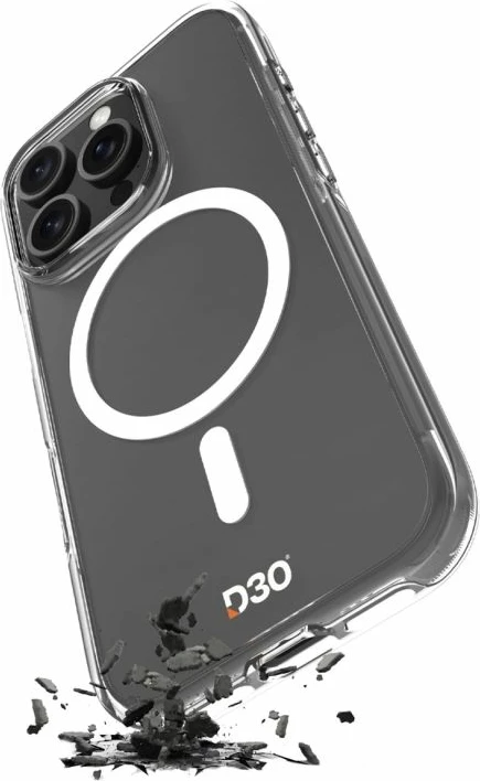 Mbrojtëse silikoni Puro Impact Clear D3O MagSafe për iPhone 16 Pro Max, transparente