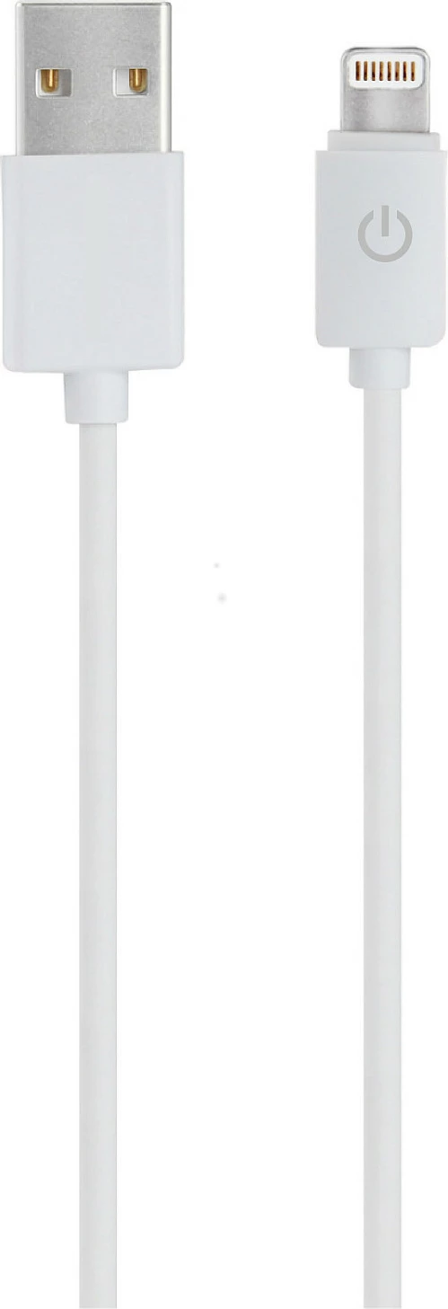 Kabllo RealPower 255649, USB-A në Lightning, 1 m, MFi, e bardhë