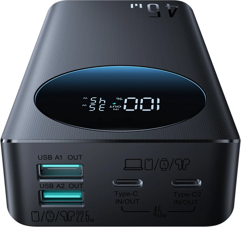 Powerbank Joyroom JR-PBF02 Pro 20000 mAh 45W ekran digjital 2x USB-A 2x USB-C i zi