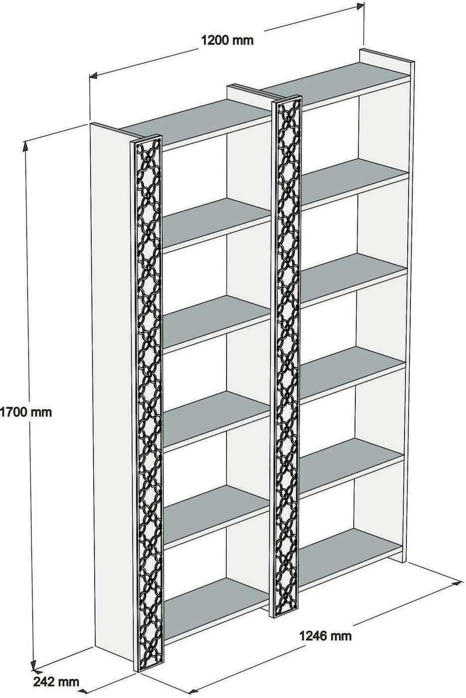 Raft librash Skye Decor City 2, i bardhë