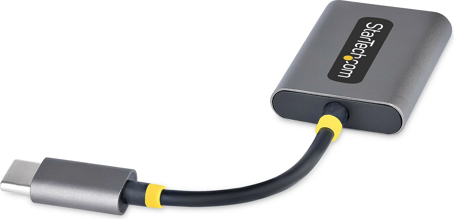 Splitter audio USB-C StarTech, USB-C në 2x 3.5mm, me hyrje mikrofoni, Gri