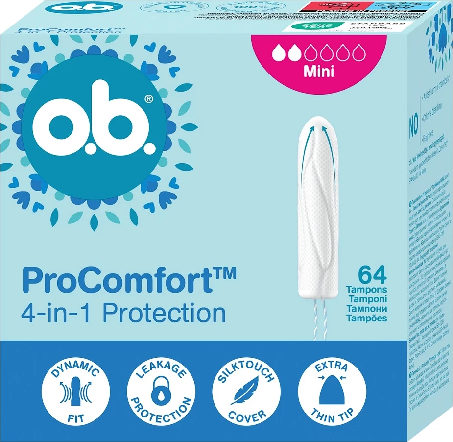 Tampona për femra O.B. ProComfort Mini, 64 copë