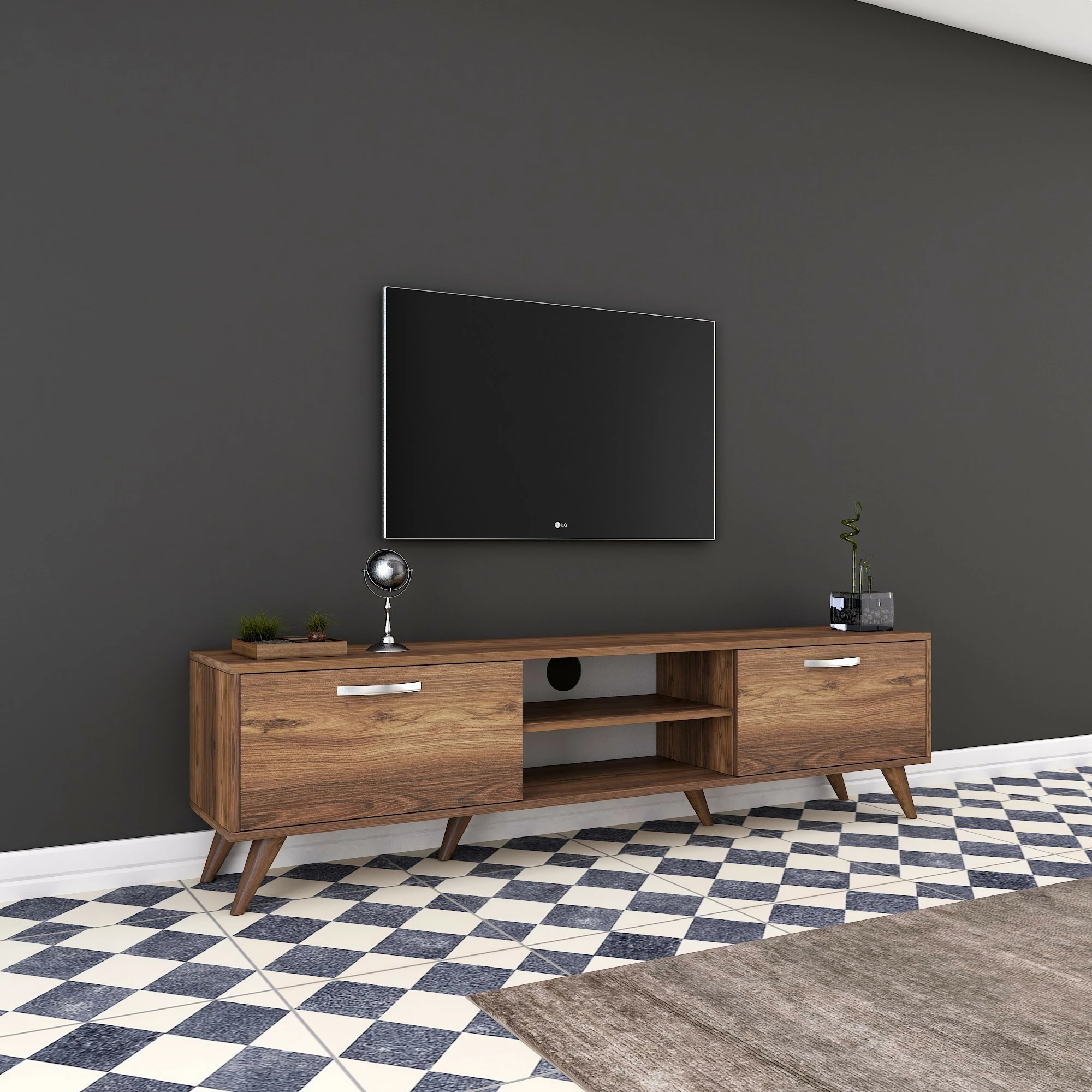 Komodë TV Hanah Home, A9 - 221, ngjyrë arre, 180x48.6x35cm