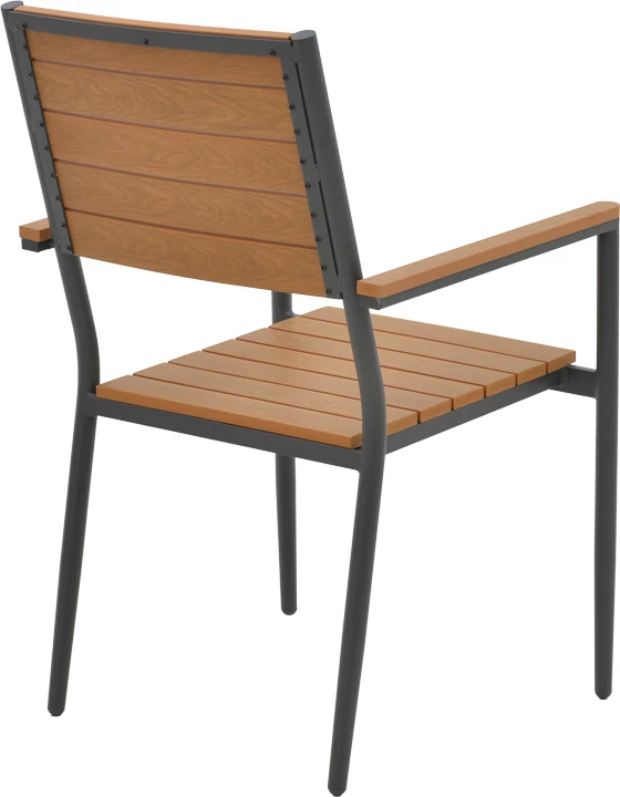 Tavolinë me karrige Synergy-Vitality set prej 3 copash alumini dhe kompensatë ngjyrë natyrale 80x80x74cm