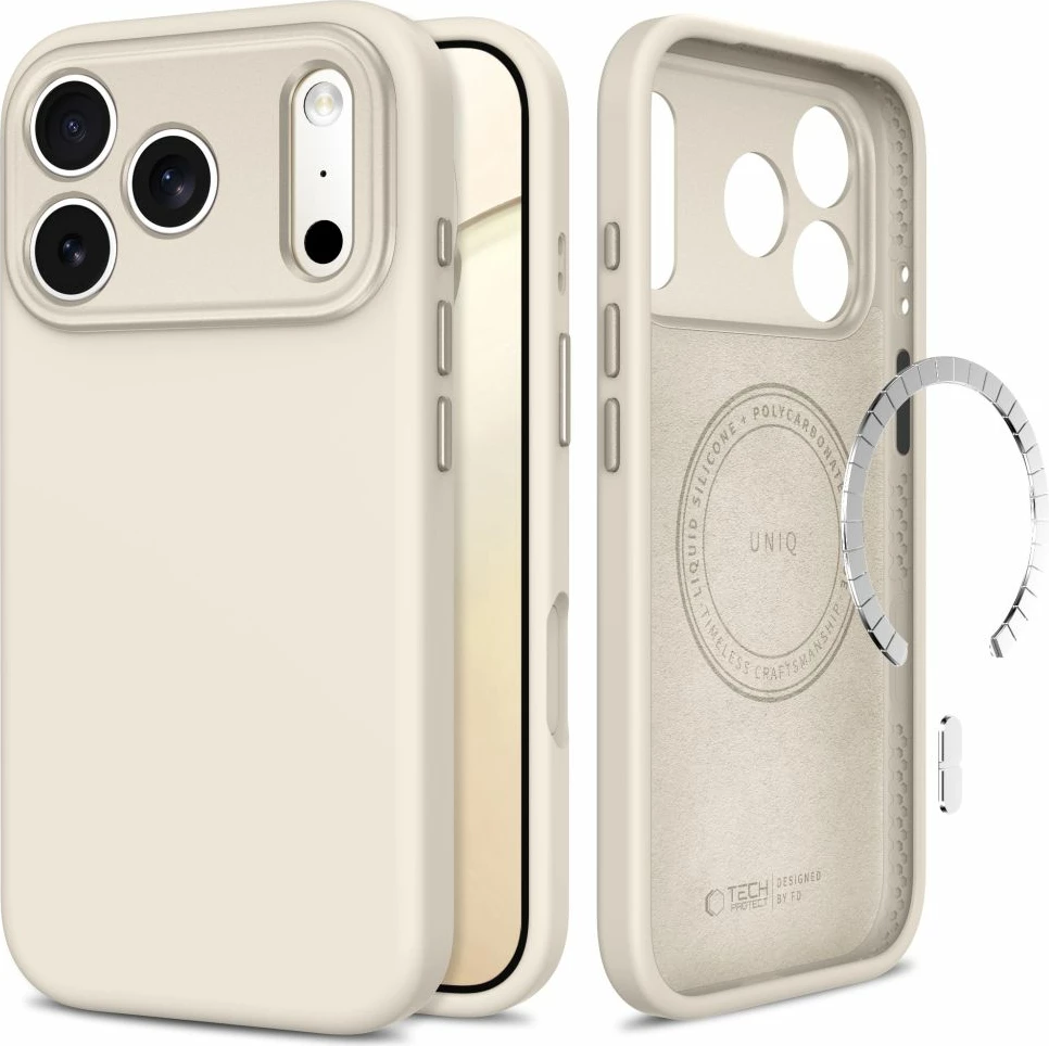 Mbështjellës Tech-Protect Uniq MagSafe CC për iPhone 18 Pro / 17 Pro, beige