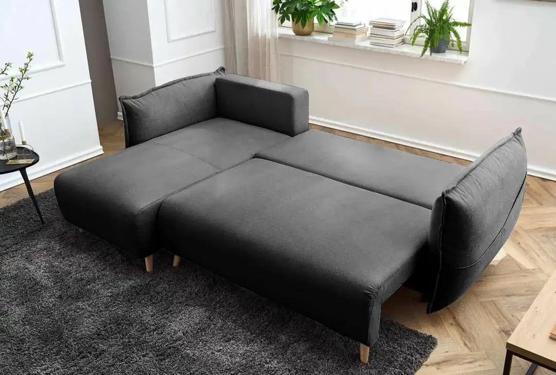 Kënd-sofë krevati Atelier del Sofa, ngjyrë antracit, Puffy