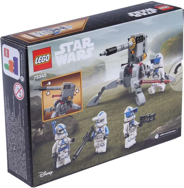 Set LEGO Star Wars 501st Clone Troopers Battle Pack 75345, 4 minifigura dhe top AV-7, 6+ vjet, paketë
