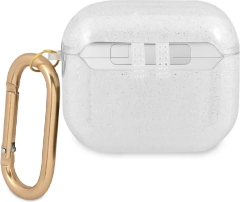 Mbështjellës Guess GUA3UCG4GT për AirPods 3, Transparent Glitter