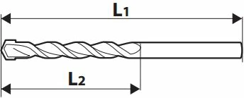 Maje shpimi për beton Verto 60H172 4mm x 75mm, cilindrike, karabit