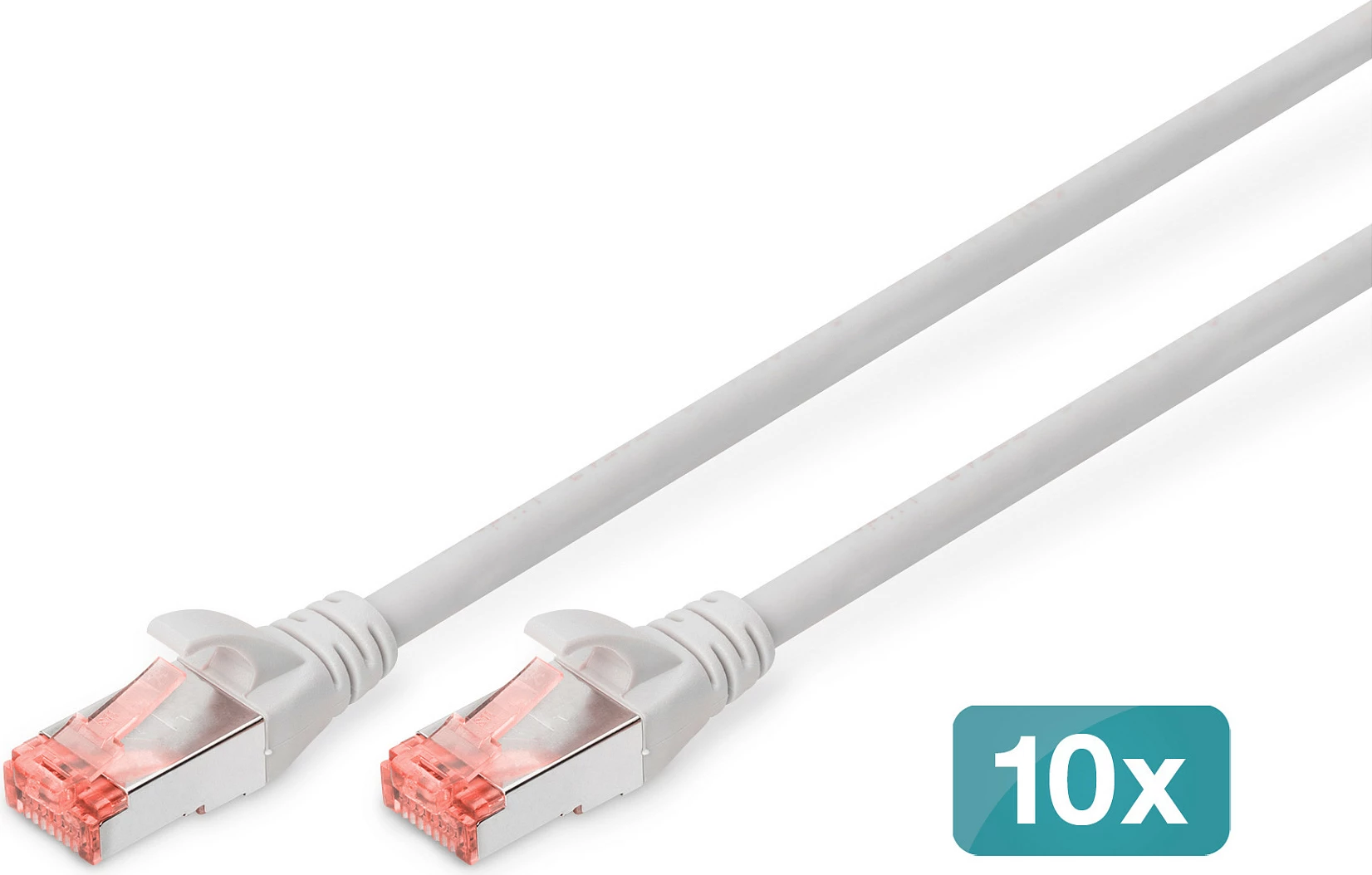Kabllo rrjeti Digitus Cat6, 5m, 10 copë, RJ-45, gri