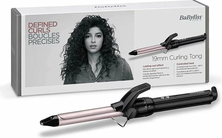 Masha flokësh, BaByliss C319E, 19 mm, 150-180°C, 10 nivele, veshje Sublim’touch, rozë e artë/zezë