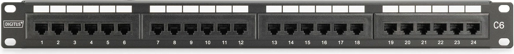 Patch panel Digitus 1U 24-Port Cat6 RJ-45 LSA, unshielded, PoE, i zi