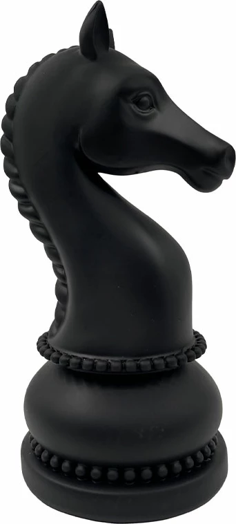 Dekor shahu KNIGHTLINE, kalorës, polirezine e zezë, 11x10.5x22cm