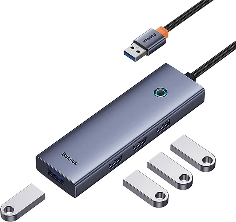 Hub USB 4-në-1, Baseus UltraJoy B0005280A813-02, 4x USB 3.0 deri 5 Gbps, space grey