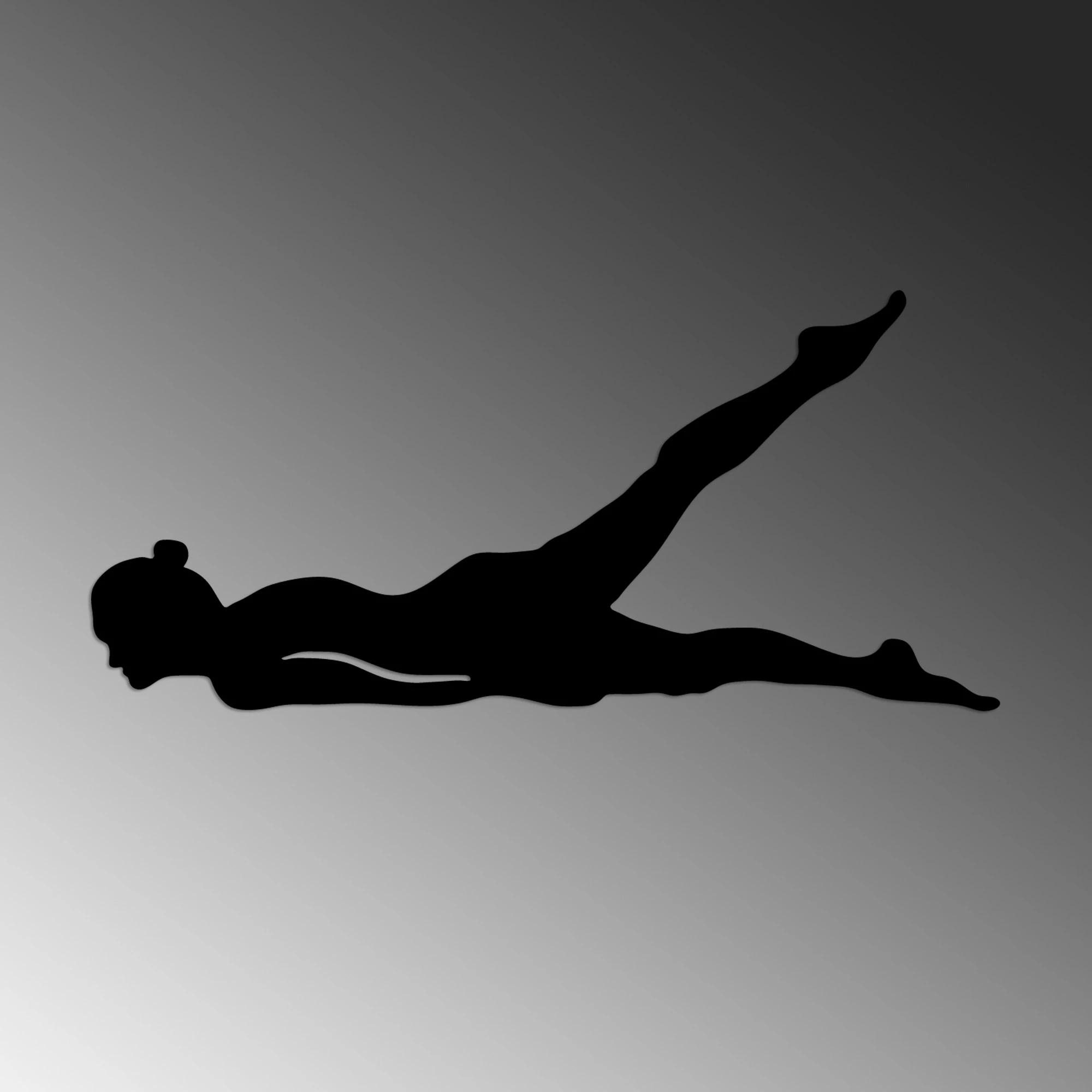 Aksesor dekorativ metalik për mur, Wallity, Yoga 15, ngjyrë e zezë, 60x28cm