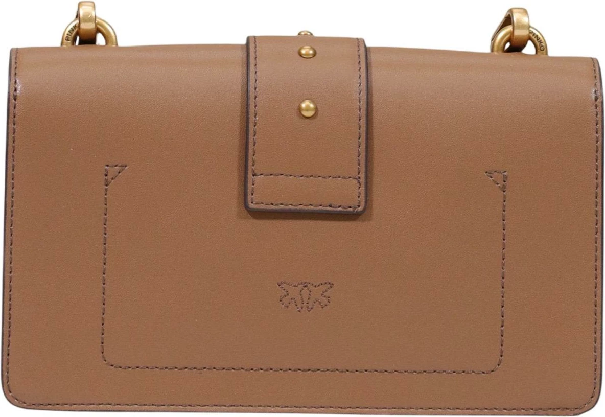 Çantë krahu Pinko Love One Mini 105856 A0F1 për femra, bezhë e errët