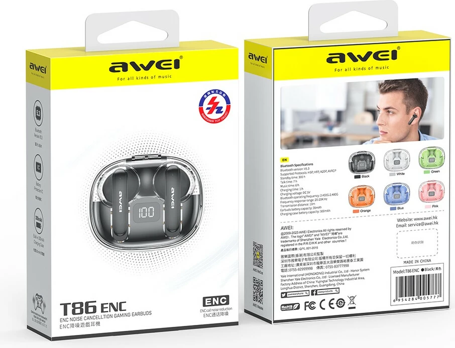 Kufje Me Bluetooth AWEI T86 ENC (Zezë)