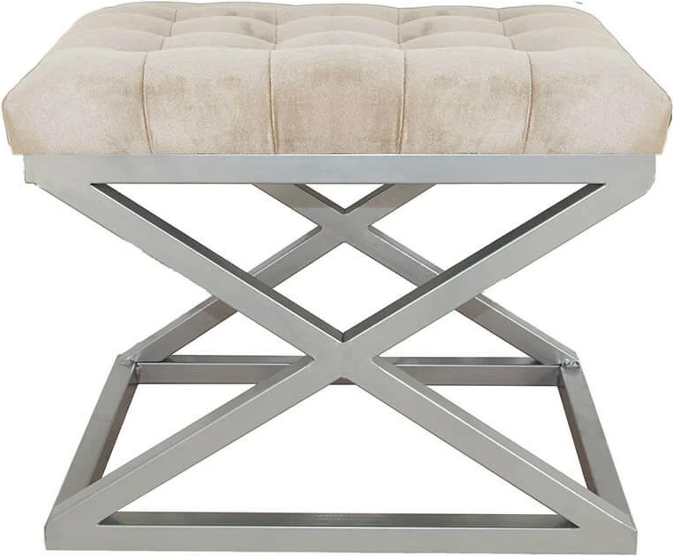 Puf Atelier del Sofa, ngjyrë argjendi dhe krem